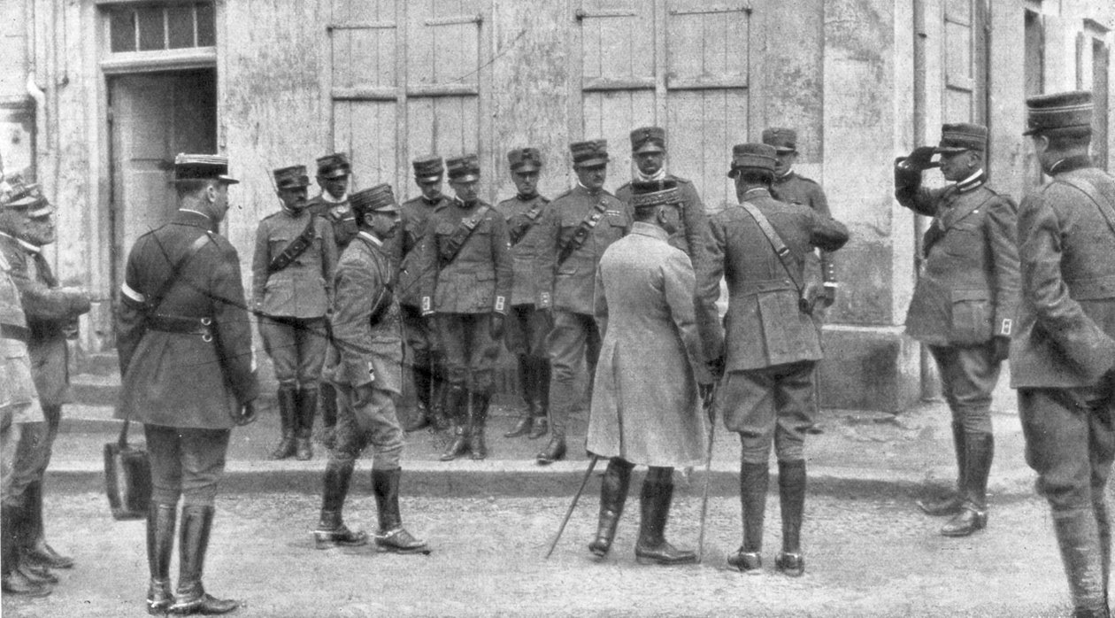Prezentacja generała Francheta dEsperey posłowi włoskiemu we Francji, Szampanii, 1926 autorstwa Unbekannt