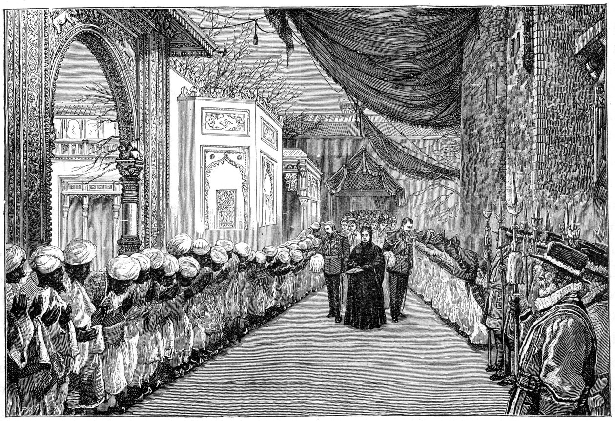 Wizyta królowych na otwarciu wystawy indiańskiej i kolonialnej, Londyn, 1886, 1900 autorstwa Unbekannt