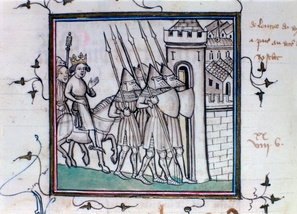 Powrót Karola VI z Francji po bitwie pod Rosbecque, 1382, XIV-XV w. autorstwa Unbekannt