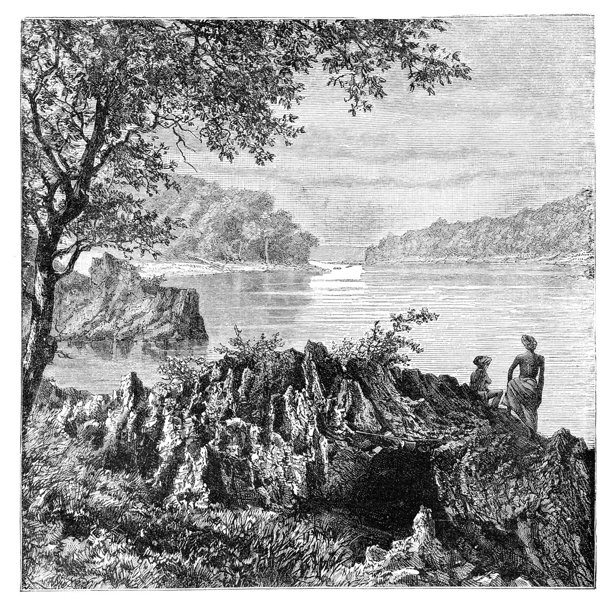 Rzeka Salwen, powyżej Moulmein, Birma, 1895 autorstwa Unbekannt