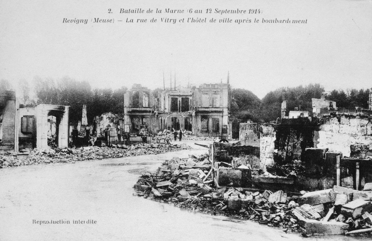 Ruiny Revigny, Francja, bitwa nad Marną, I wojna światowa, 1914 autorstwa Unbekannt