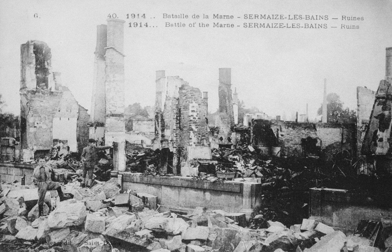 Ruiny Sermaize-Les-Bains, Francja, bitwa nad Marną, I wojna światowa, 1914 autorstwa Unbekannt