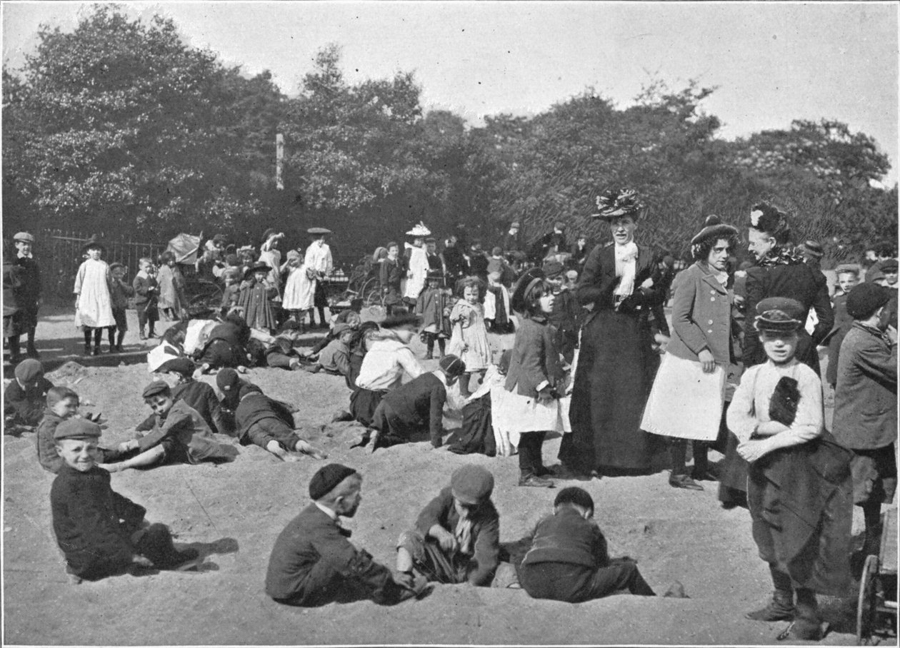 Piaskownica, Victoria Park, Londyn, ok. 1900 1901 r. autorstwa Unbekannt