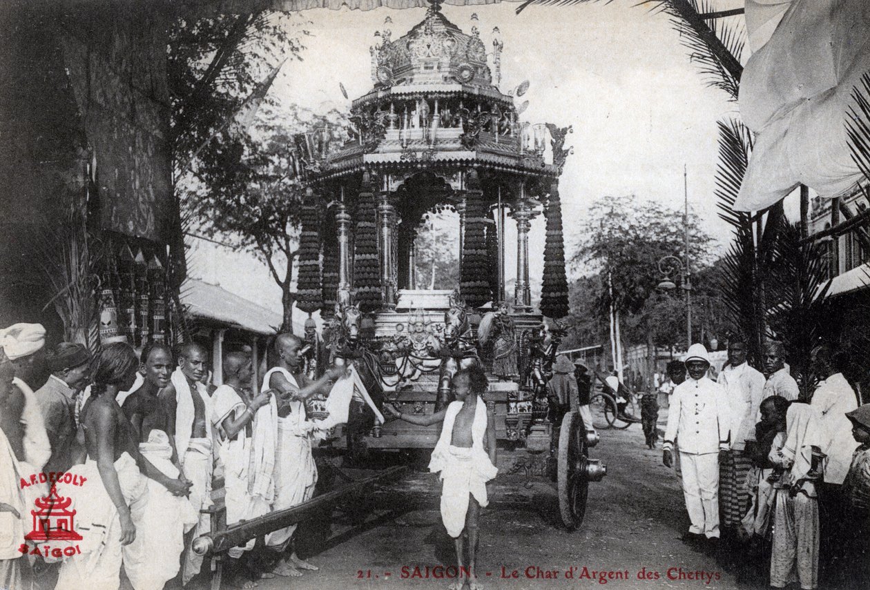 Srebrny rydwan Chettiarów, Sajgon, Wietnam, 1912 r. autorstwa Unbekannt