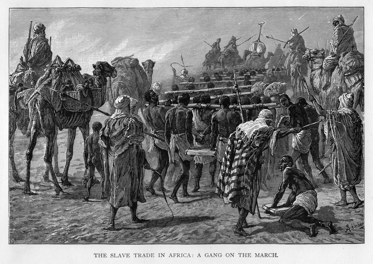 Handel niewolnikami w Afryce: maszerujący gang, ok. 1875 r. autorstwa Unbekannt