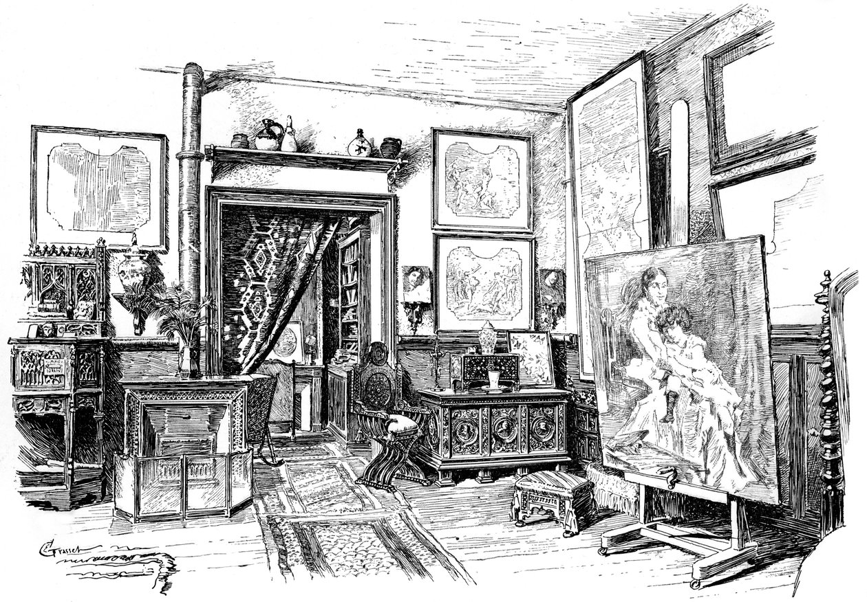 Mniejsza pracownia Paula-Jacquesa-Aime Baudry, c1880-1882 autorstwa Unbekannt