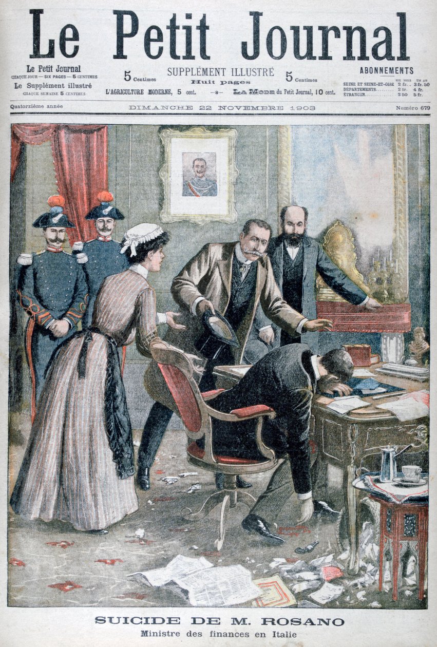 Samobójstwo Signora Rosano, włoskiego ministra finansów, Neapol, 1903 autorstwa Unbekannt