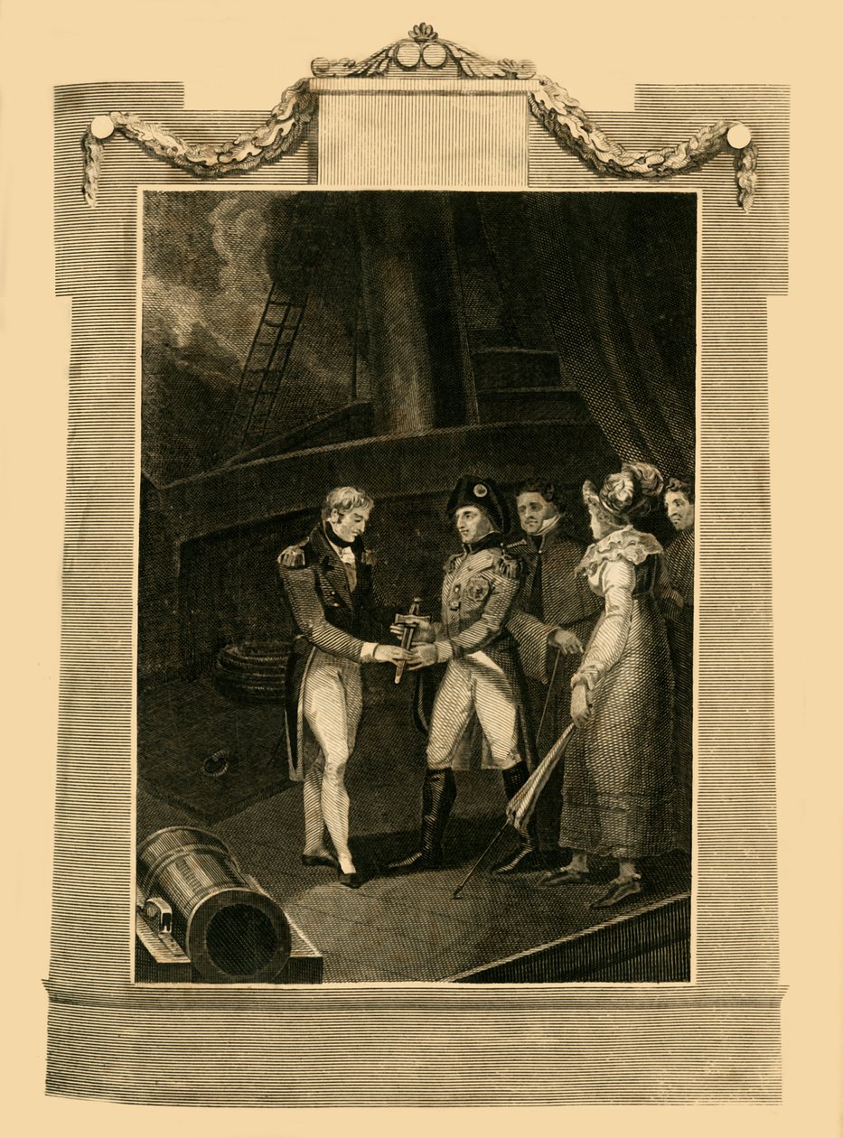 Kapitulacja Buonaparte na pokładzie Bellerophon, 15 lipca 1815, 1816. autorstwa Unbekannt