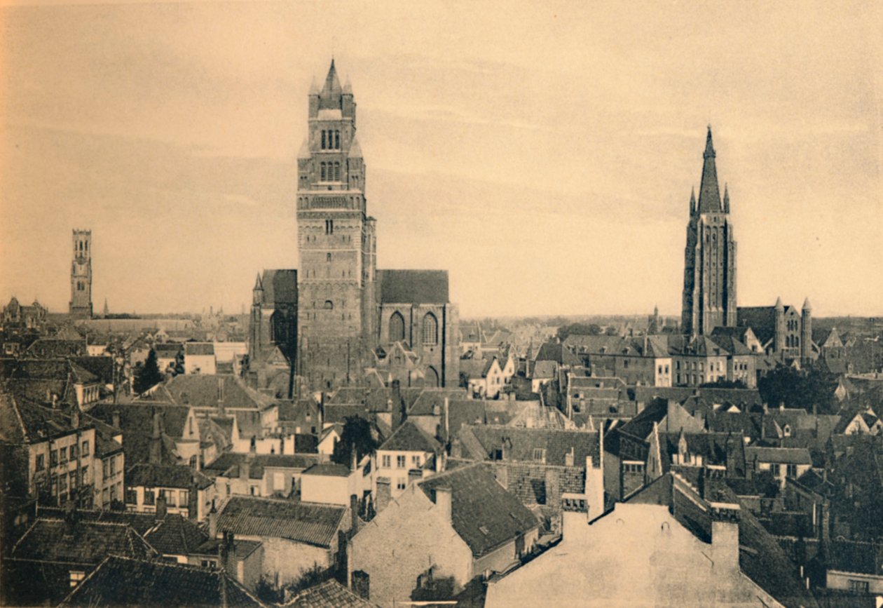 Trzy Wieże Dzwonnica, Katedra i Kościół Matki Bożej, ok. 1910 r. autorstwa Unbekannt