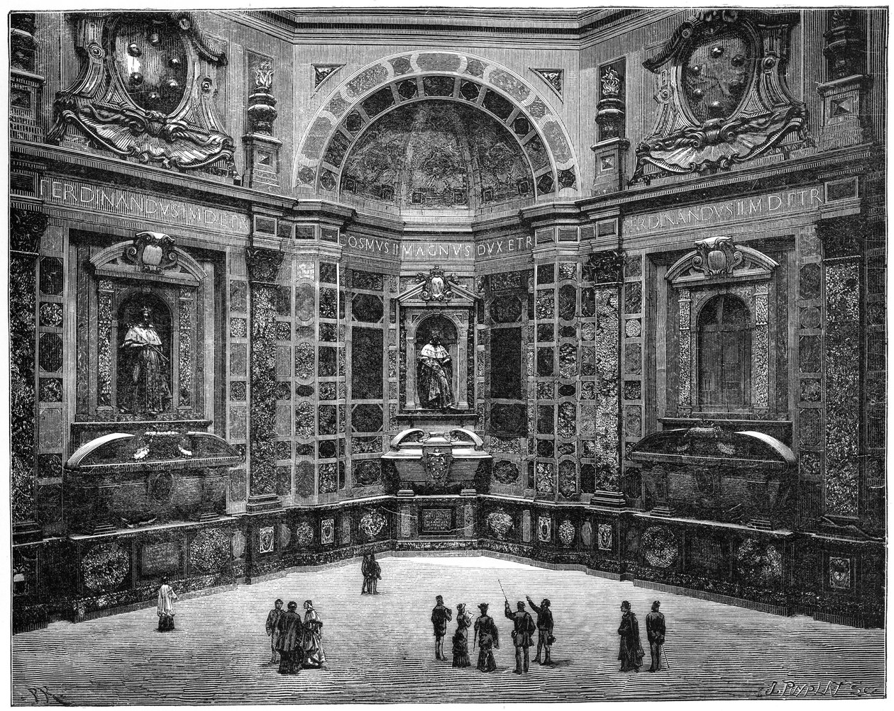 Grób ostatniego z rodu Medici, Bazylika San Lorenzo, Florencja, Włochy, 1882 r. autorstwa Unbekannt