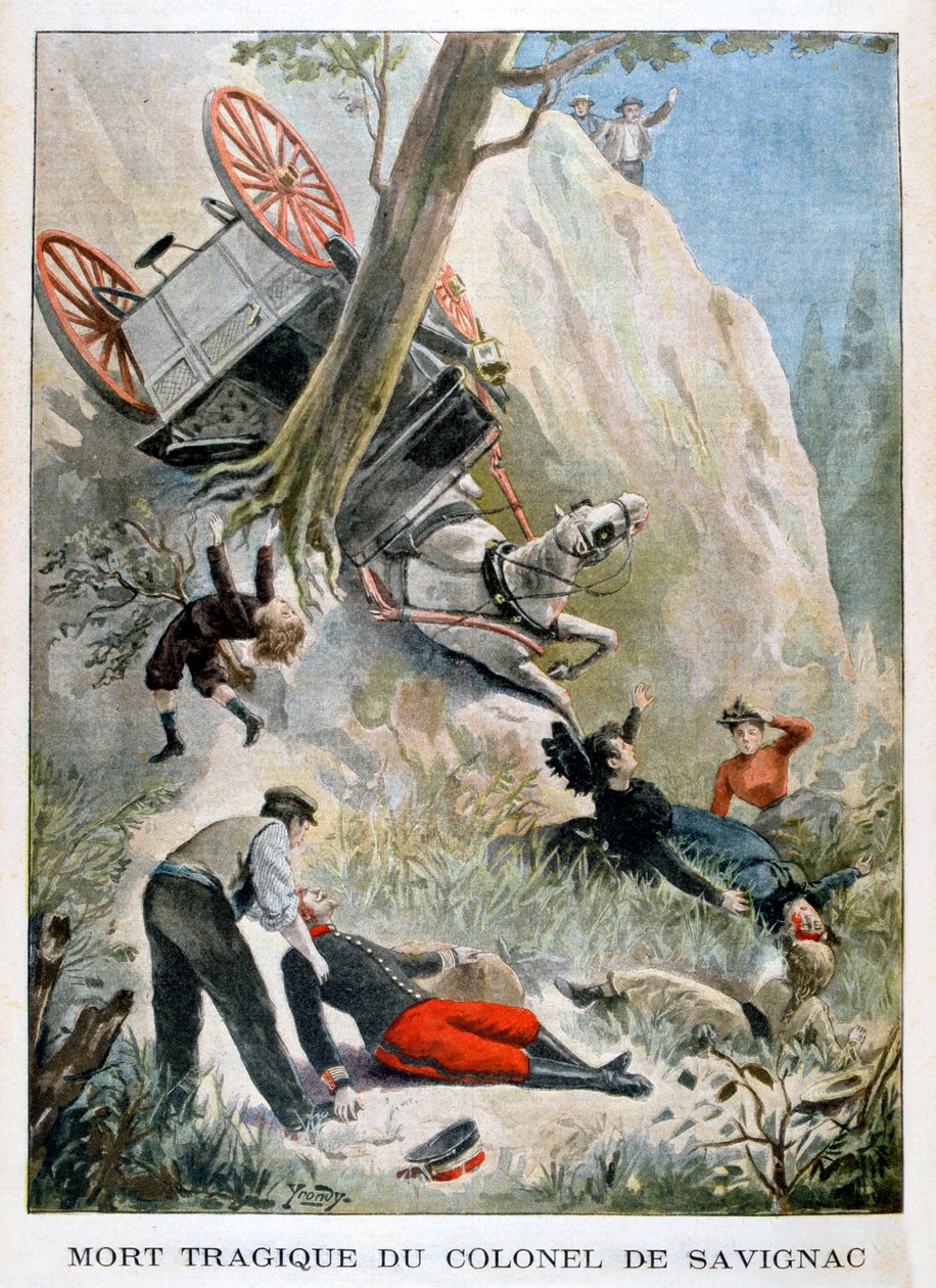 Tragiczna śmierć pułkownika de Savignac, 1901 autorstwa Unbekannt