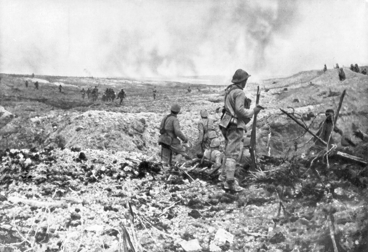 Okopy w Szampanii, Francja, 1914 autorstwa Unbekannt