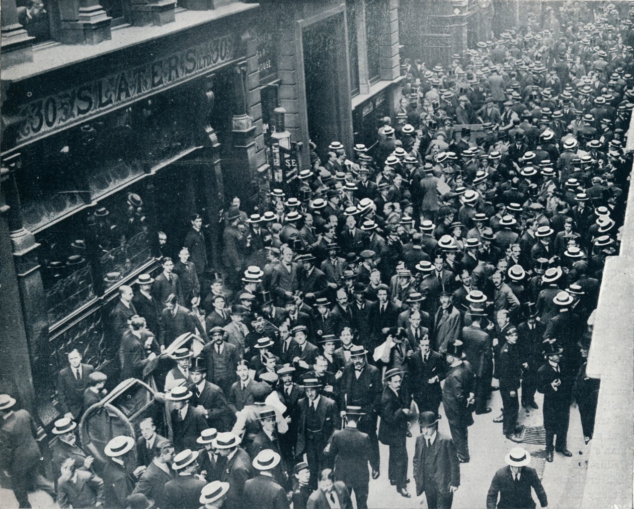 Kryzys wojenny w mieście: Zamknięcie Londyńskiej Giełdy Papierów Wartościowych, 1914 autorstwa Unbekannt