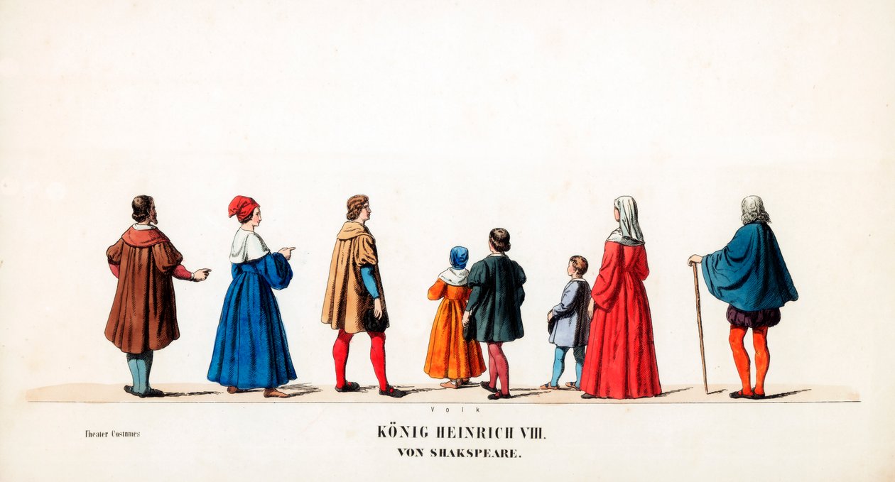 Projekty kostiumów teatralnych do sztuki Szekspira Henryk VIII, XIX w. autorstwa Unbekannt