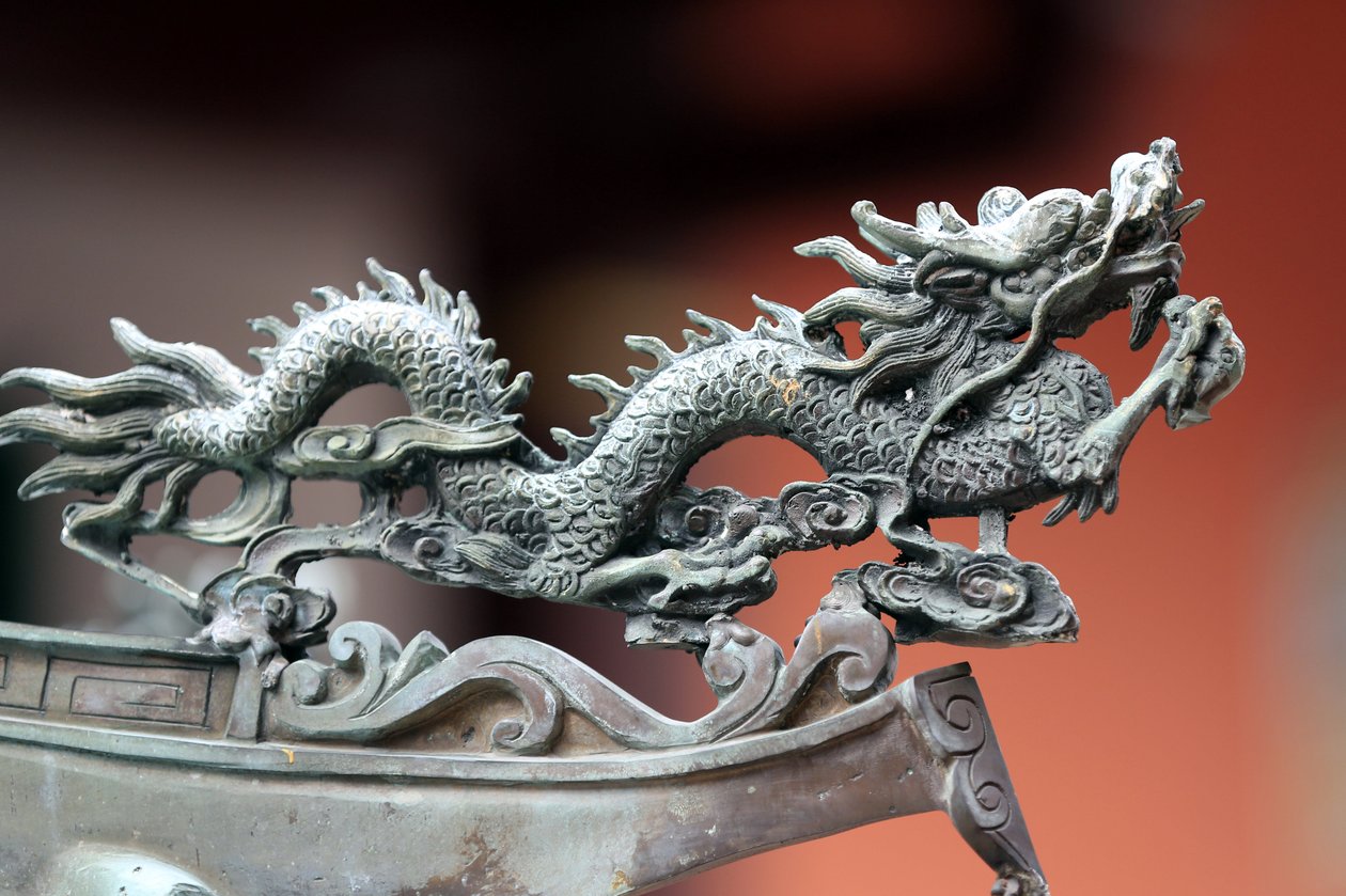 Świątynia Thian Hock Keng. Smok. Singapur autorstwa Unbekannt
