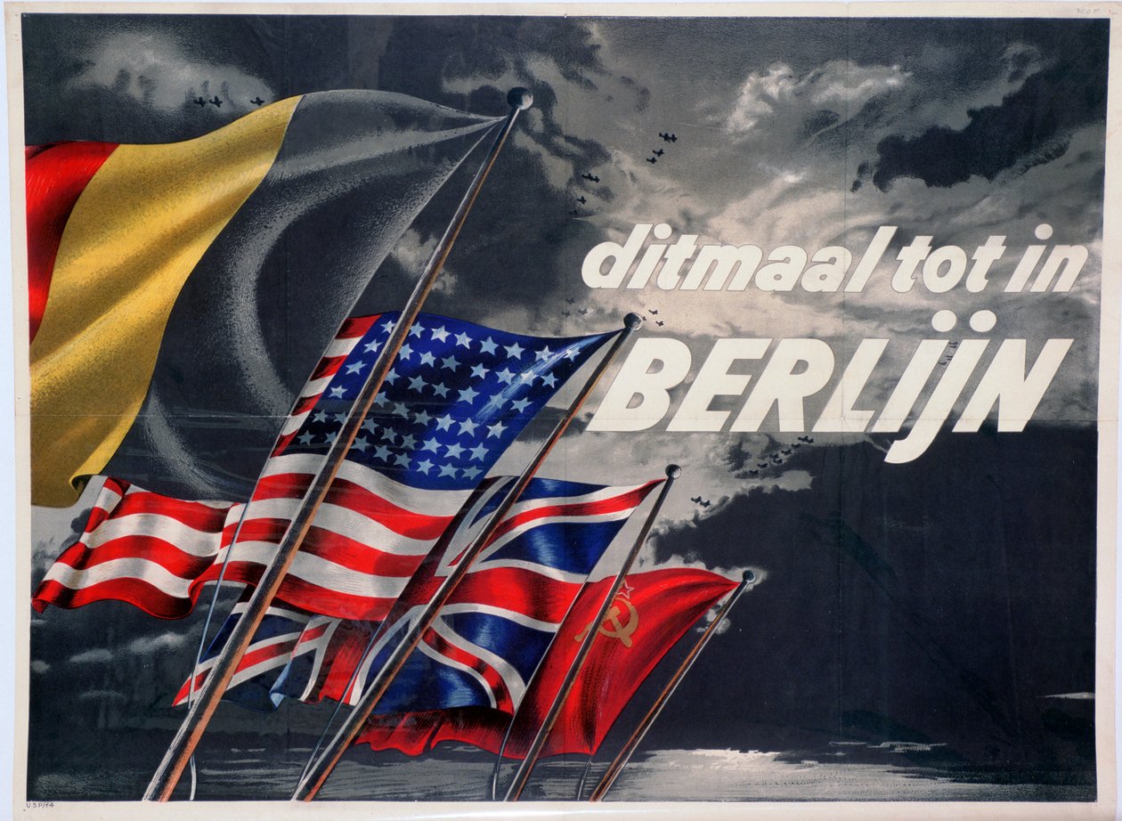 Tym razem aż do Berlina, belgijski proaliancki plakat propagandowy, 1944 r autorstwa Unbekannt