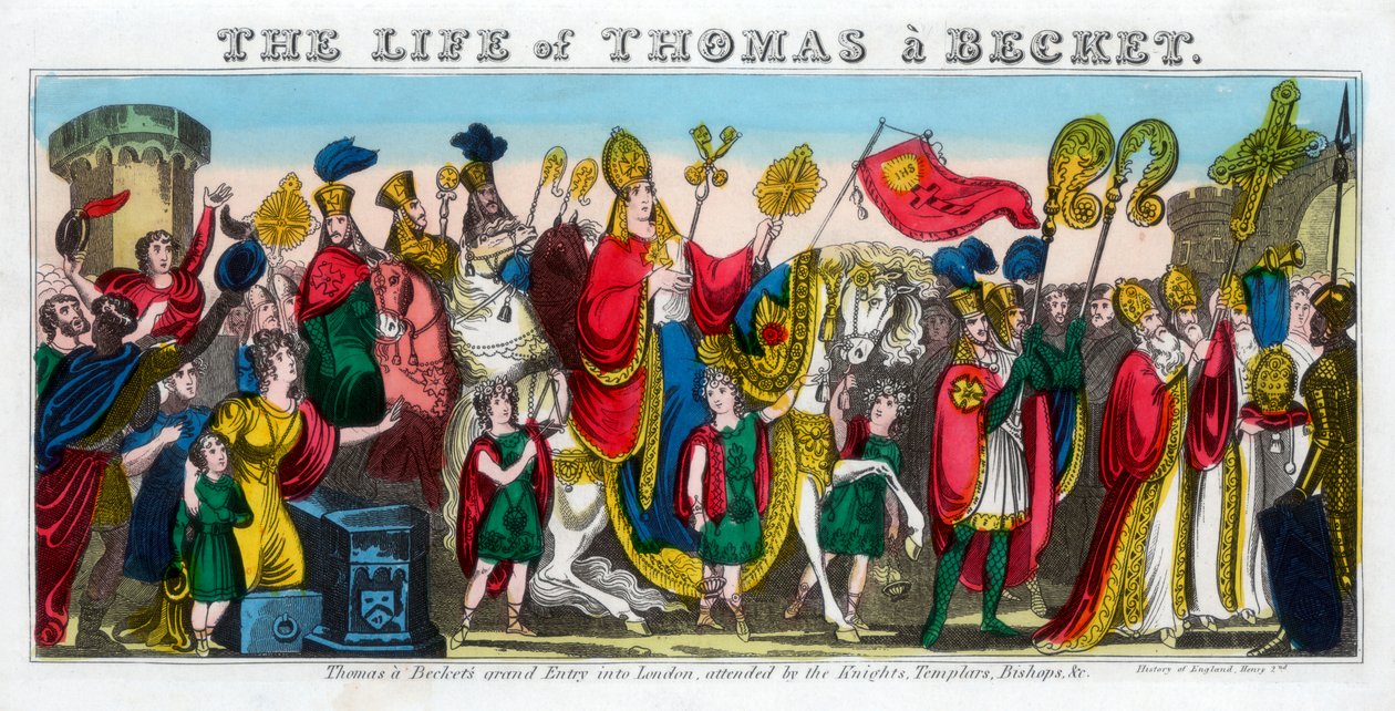 Thomas à Beckets grand Entry into London.... XII wiek, XIX wiek autorstwa Unbekannt