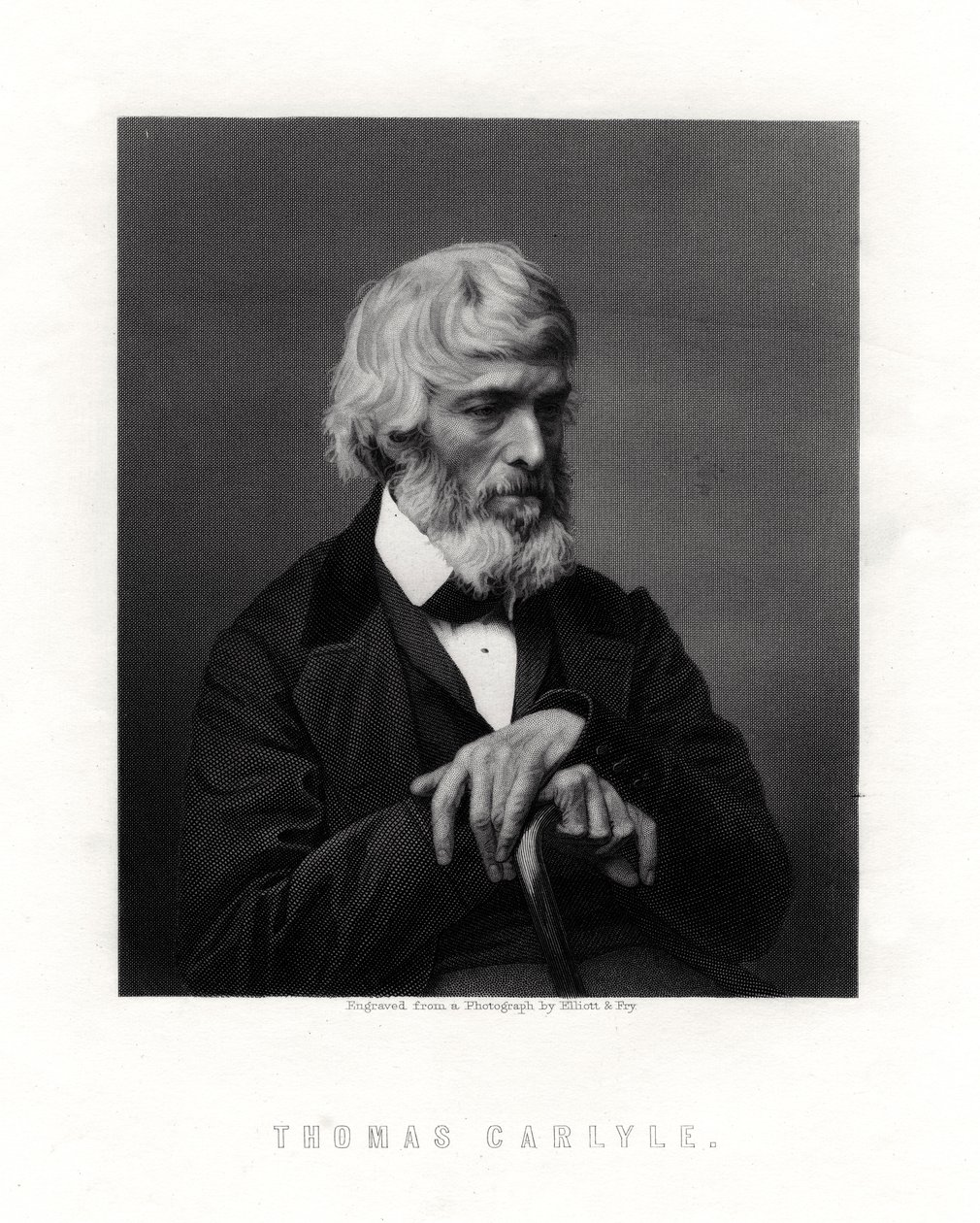 Thomas Carlyle, szkocki eseista, satyryk i historyk, połowa końca XIX wieku autorstwa Unbekannt