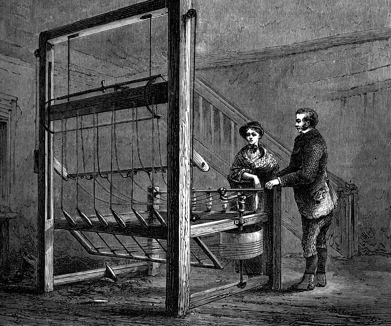 Thomas Highs spinning Jenny, ok.1880 autorstwa Unbekannt