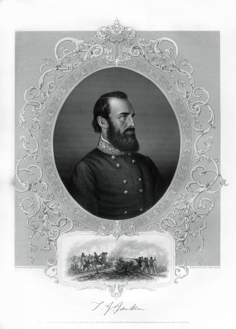 Thomas Jonathan Stonewall Jackson, generał Konfederacji podczas wojny secesyjnej, 1862-1867 autorstwa Unbekannt