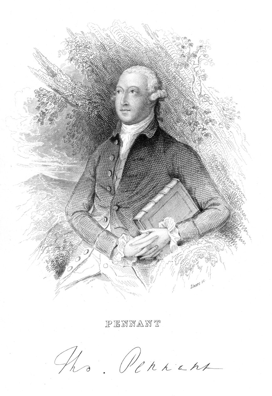 Thomas Pennant, XVIII-wieczny brytyjski przyrodnik i podróżnik, ok. 1840 r. autorstwa Unbekannt