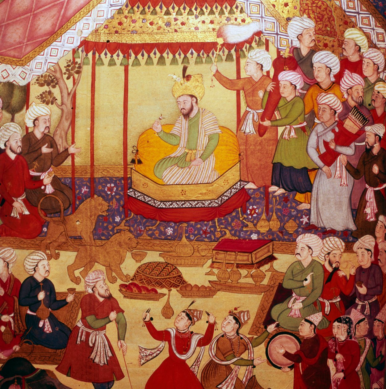 Timur intronizowany podczas uroczystości, rękopis Mogołów, 1600-1601 autorstwa Unbekannt