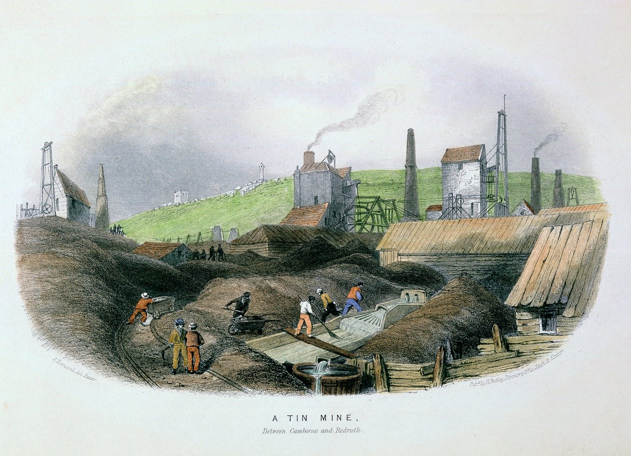 Kopalnia cyny między Camborne i Redruth, Kornwalia, ok. 1860 r. autorstwa Unbekannt