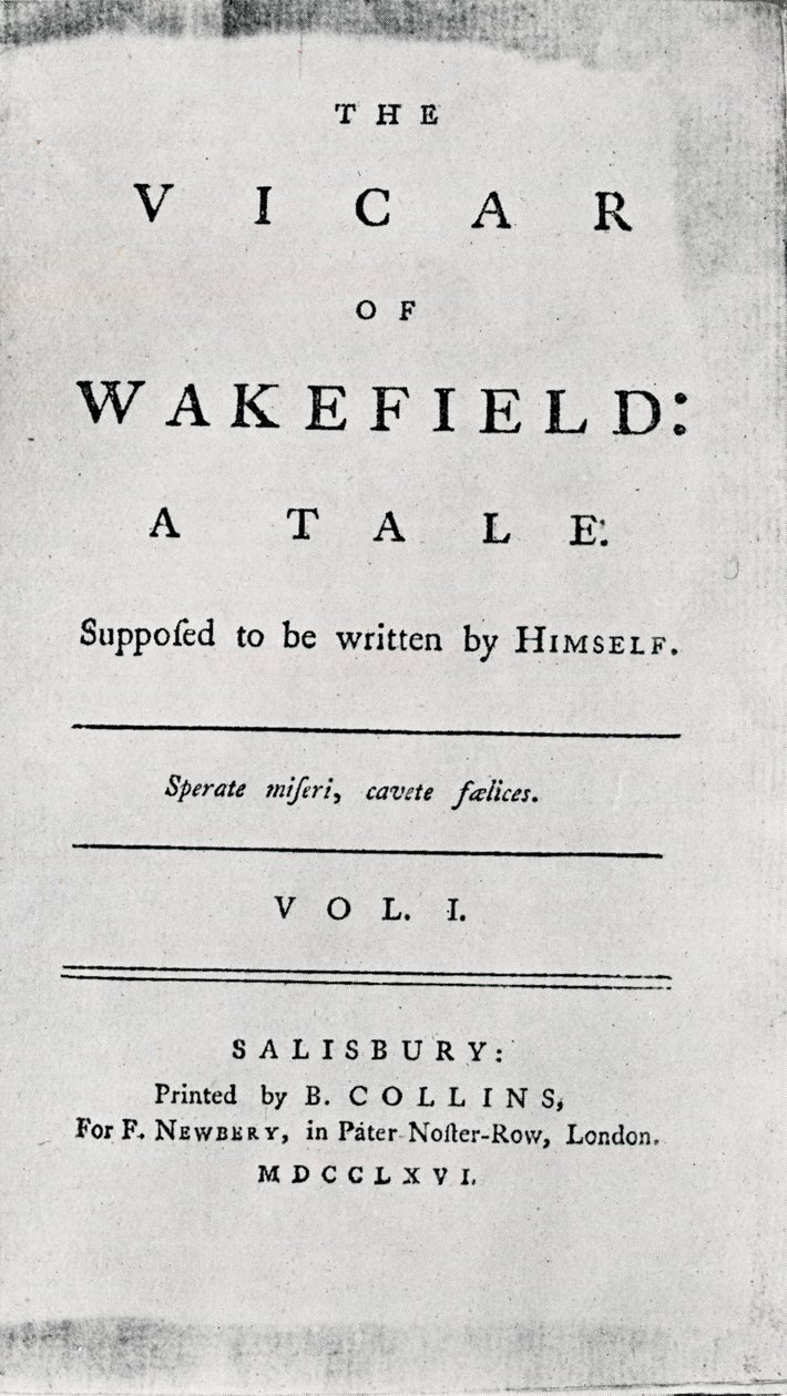 Strona tytułowa Wikariusza Wakefield, 1766 autorstwa Unbekannt