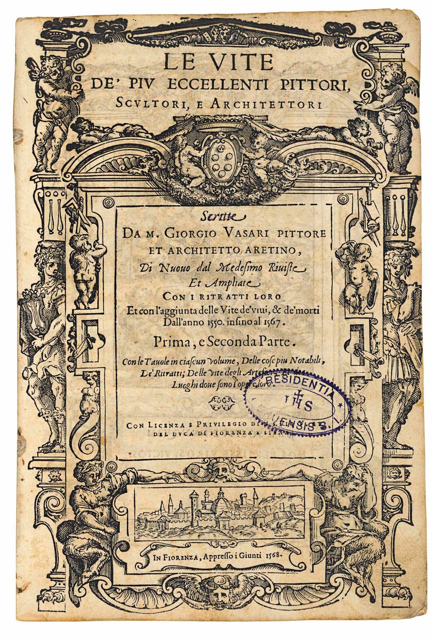 Strona tytułowa z: Giorgio Vasari, Żywoty najwybitniejszych włoskich malarzy..., 1568. autorstwa Unbekannt