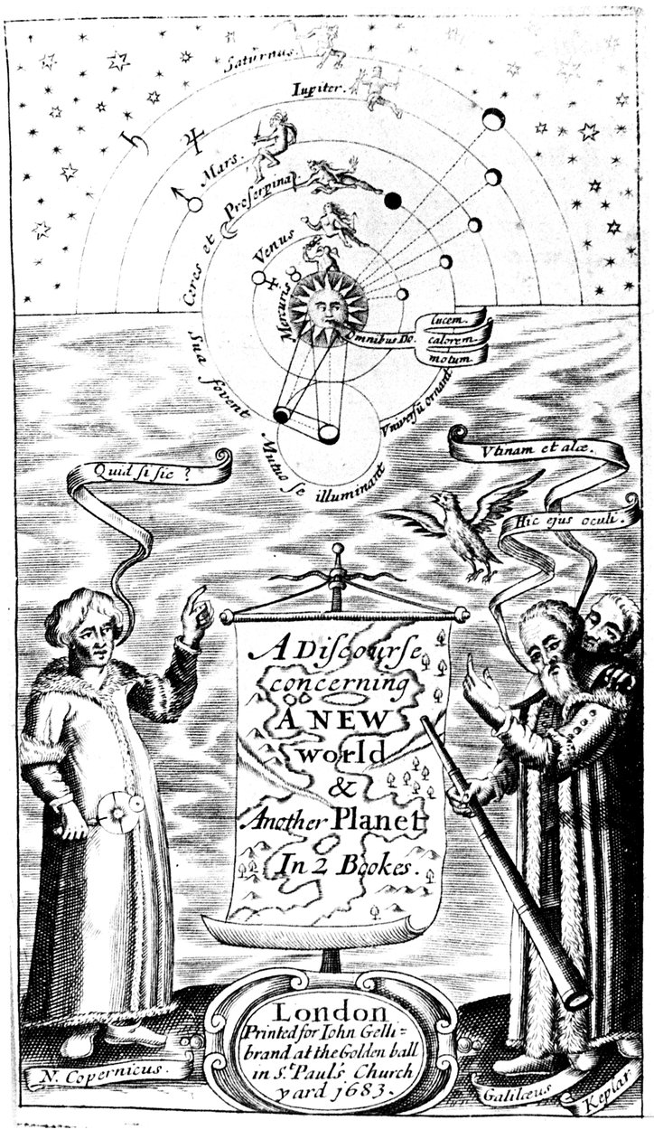 Strona tytułowa dyskursu o nowym świecie i innej planecie Johna Wilkinsa, 1683 autorstwa Unbekannt