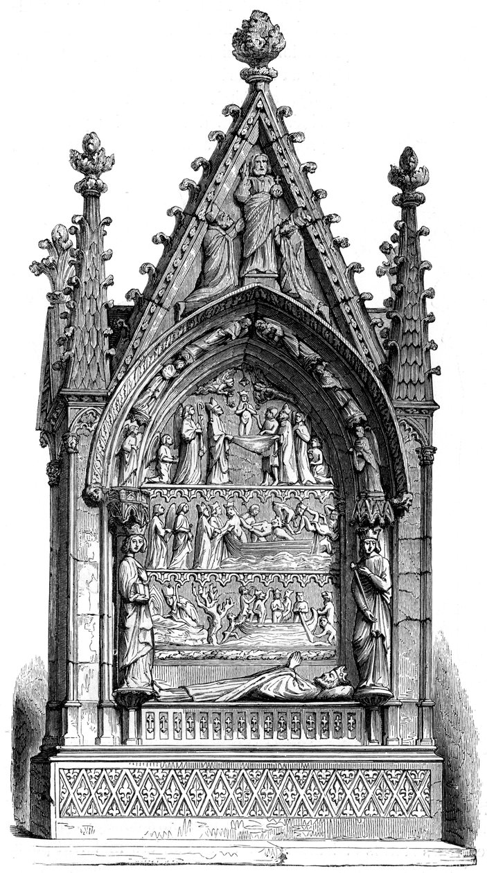Grób Dagoberta I 603-689, króla Merowingów, Bazylisque Saint-Denis, 1849 autorstwa Unbekannt