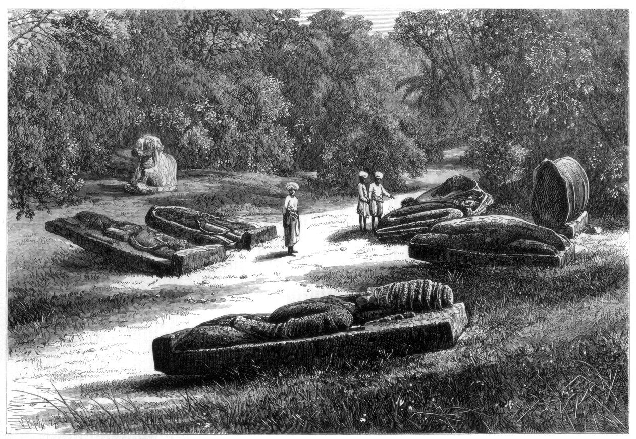 Grobowce Gond Rajahs, Chanda, środkowe Indie, 1875 autorstwa Unbekannt