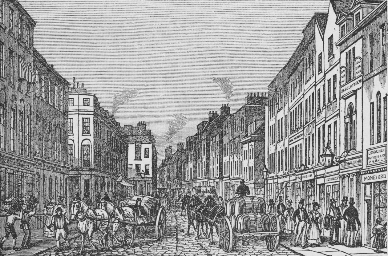 Tooley Street w pierwszej połowie XIX wieku, ok. 1840, 1912 autorstwa Unbekannt