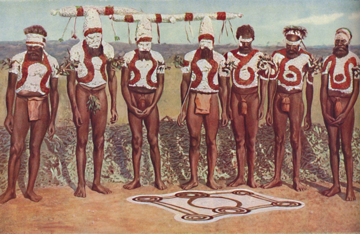 Rytuał Totemistyczny wśród Australijskich Murzynów, ok. 1935 r. autorstwa Unbekannt