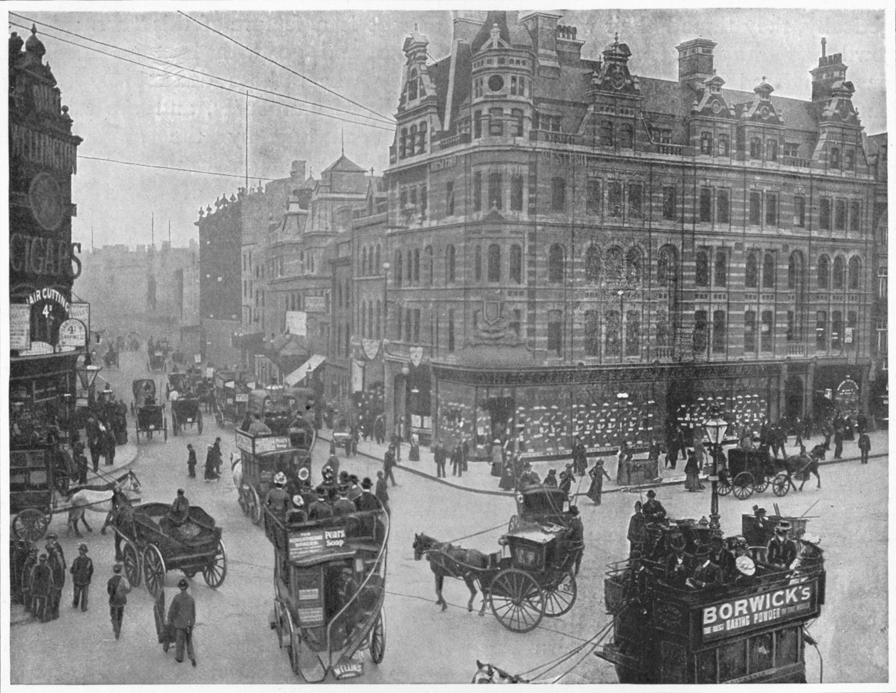Róg Tottenham Court Road, Londyn, c1903 1903 autorstwa Unbekannt