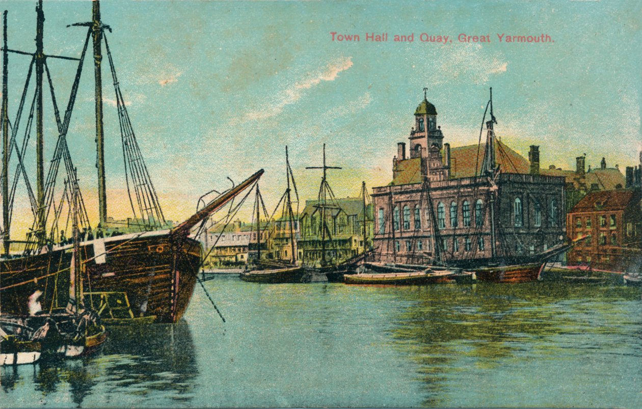 Ratusz i nabrzeże, Great Yarmouth, Norfolk, c1905 autorstwa Unbekannt