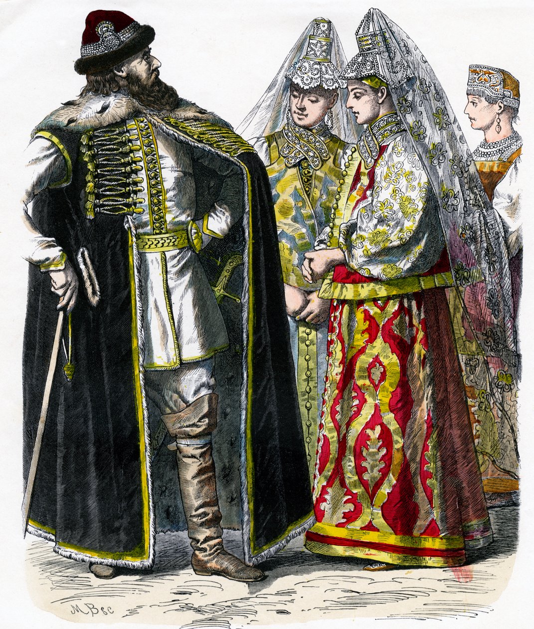 Tradycyjny rosyjski strój, ok. 1850 autorstwa Unbekannt