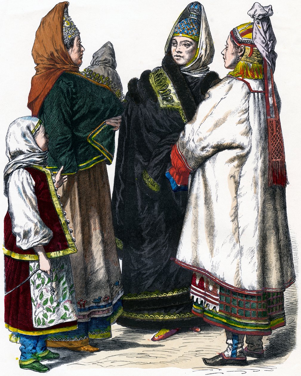 Tradycyjny rosyjski strój, ok. 1850 autorstwa Unbekannt