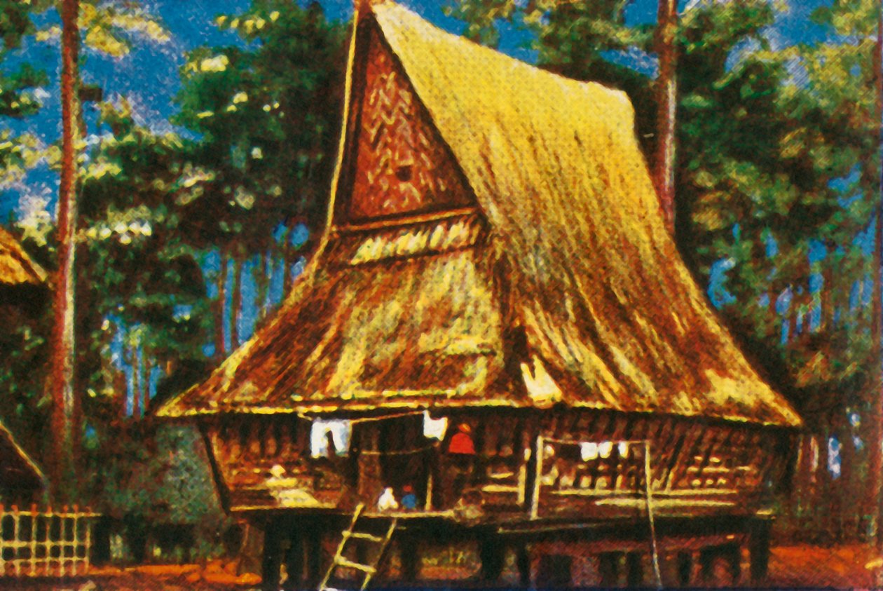 Tradycyjny dom na palach, Sumatra, ok. 1928. autorstwa Unbekannt