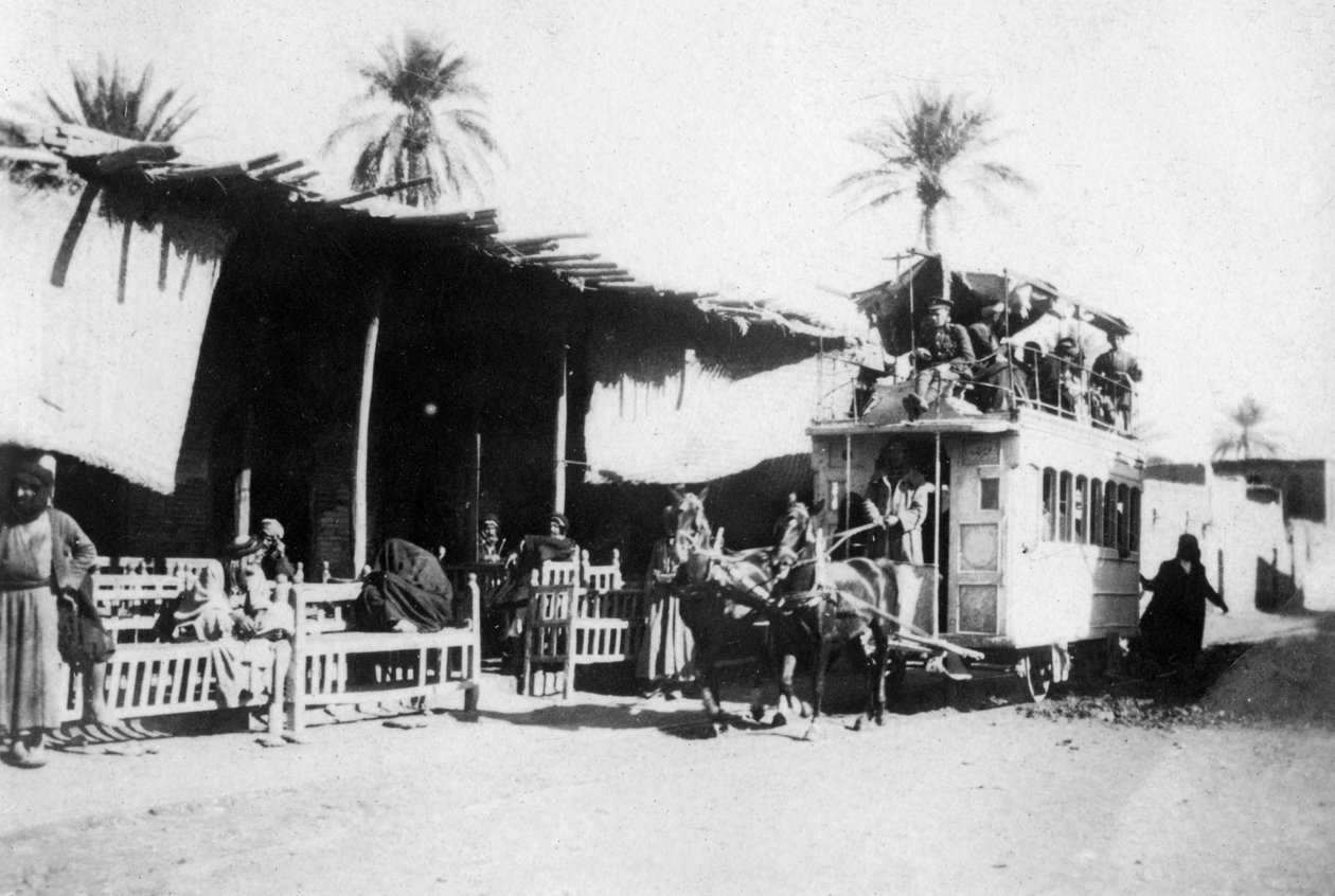 Tramwaj, droga Kazimain, Bagdad, Irak, 1917-1919 autorstwa Unbekannt