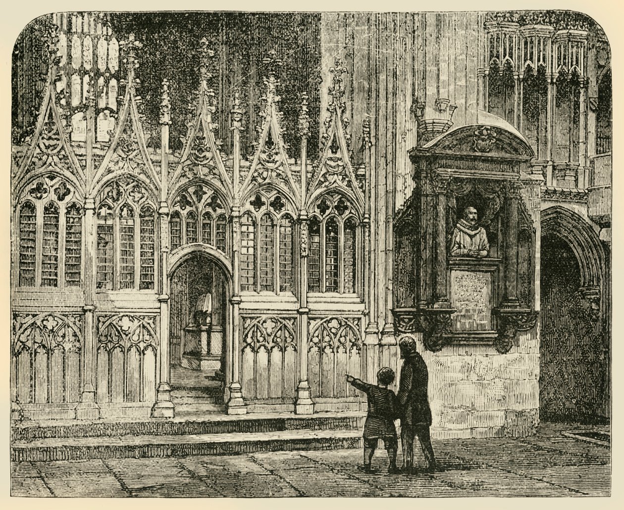 Transept męczeństwa, katedra w Canterbury, 1890. autorstwa Unbekannt