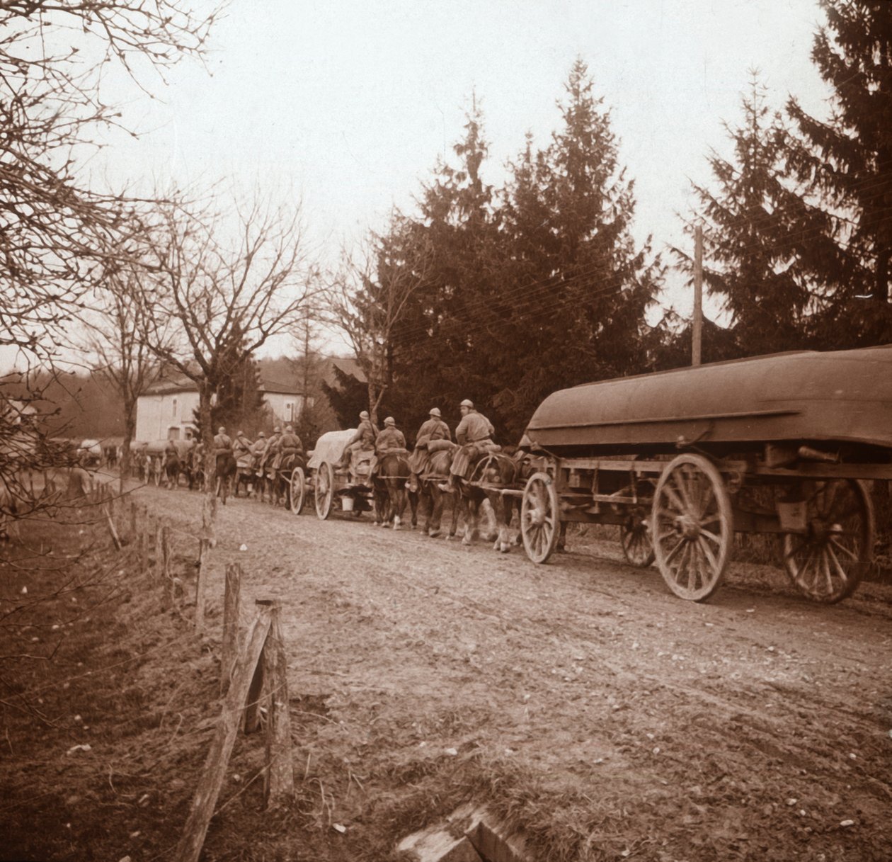 Pontony transportowe, Somme, północna Francja, c1914-c1918 autorstwa Unbekannt