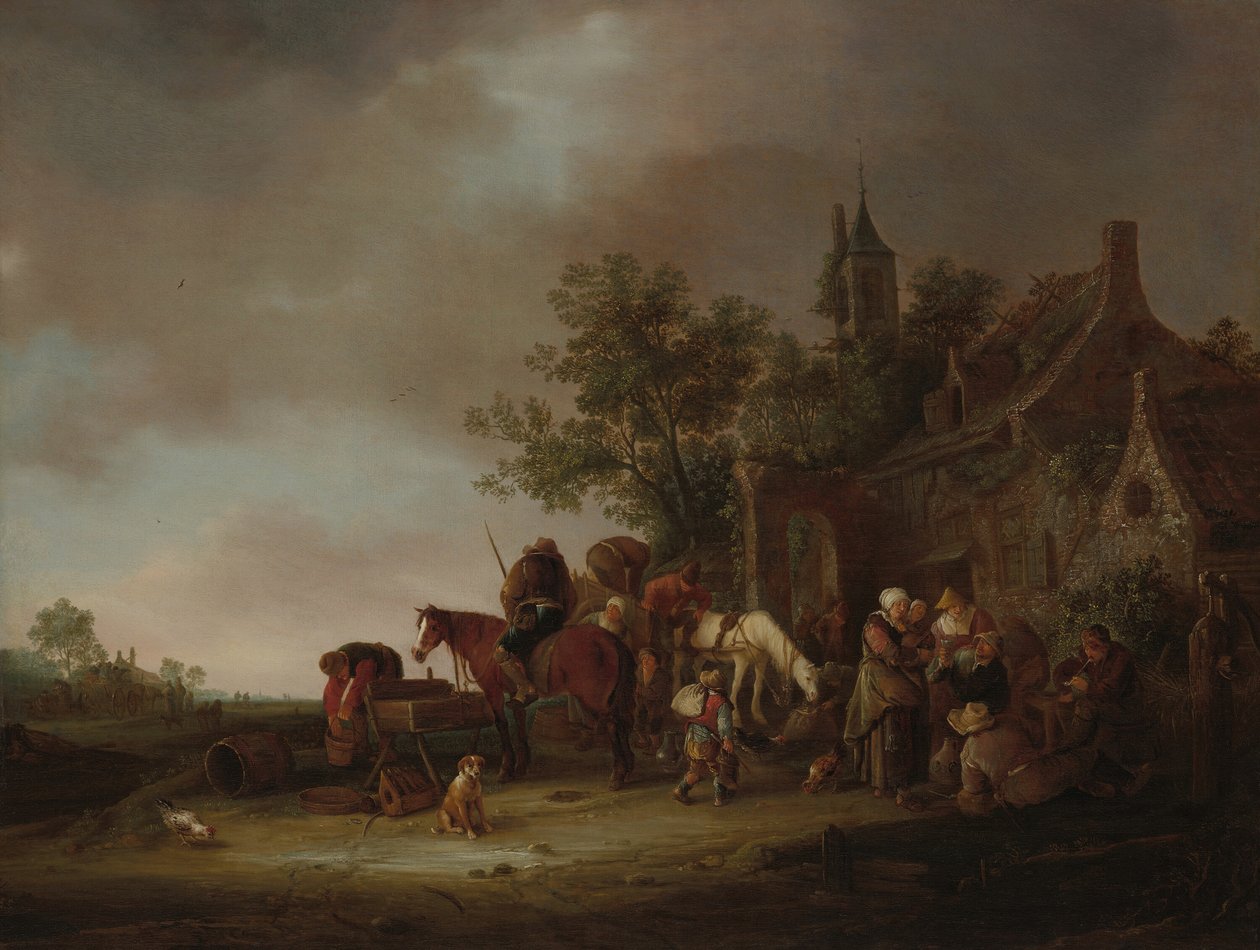 Podróżnicy zatrzymujący się w gospodzie, 1643. autorstwa Unbekannt