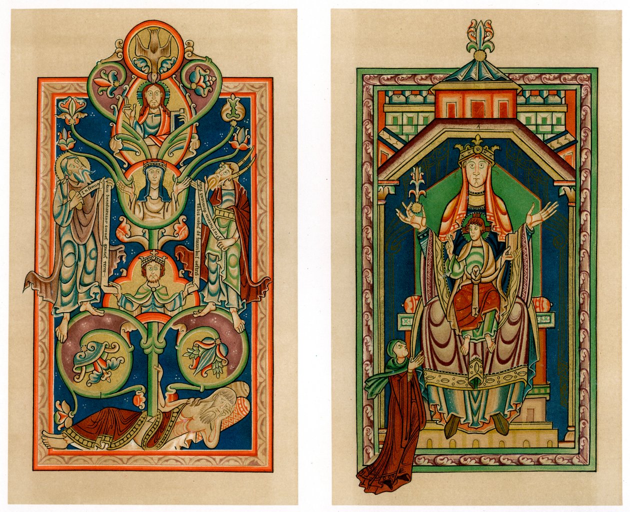 Drzewo Jessego i Dziewicy z Dzieciątkiem na tronie, c1130-1140 autorstwa Unbekannt