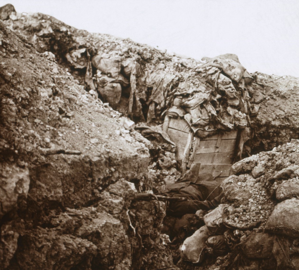 Okopy, Szampan, północna Francja, c1914-c1918 autorstwa Unbekannt