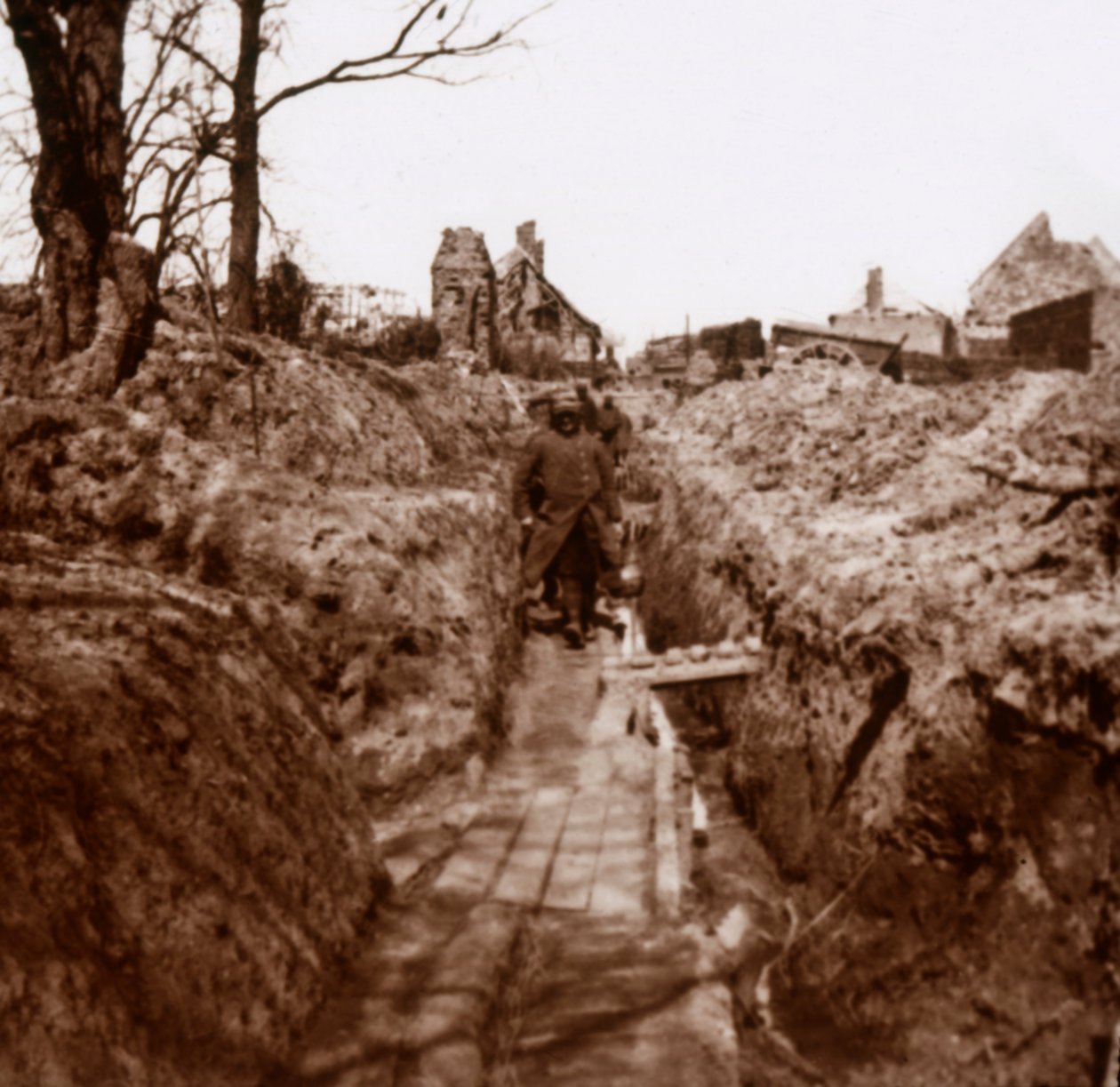Okopy, Somma, północna Francja, c1914-c1918 autorstwa Unbekannt