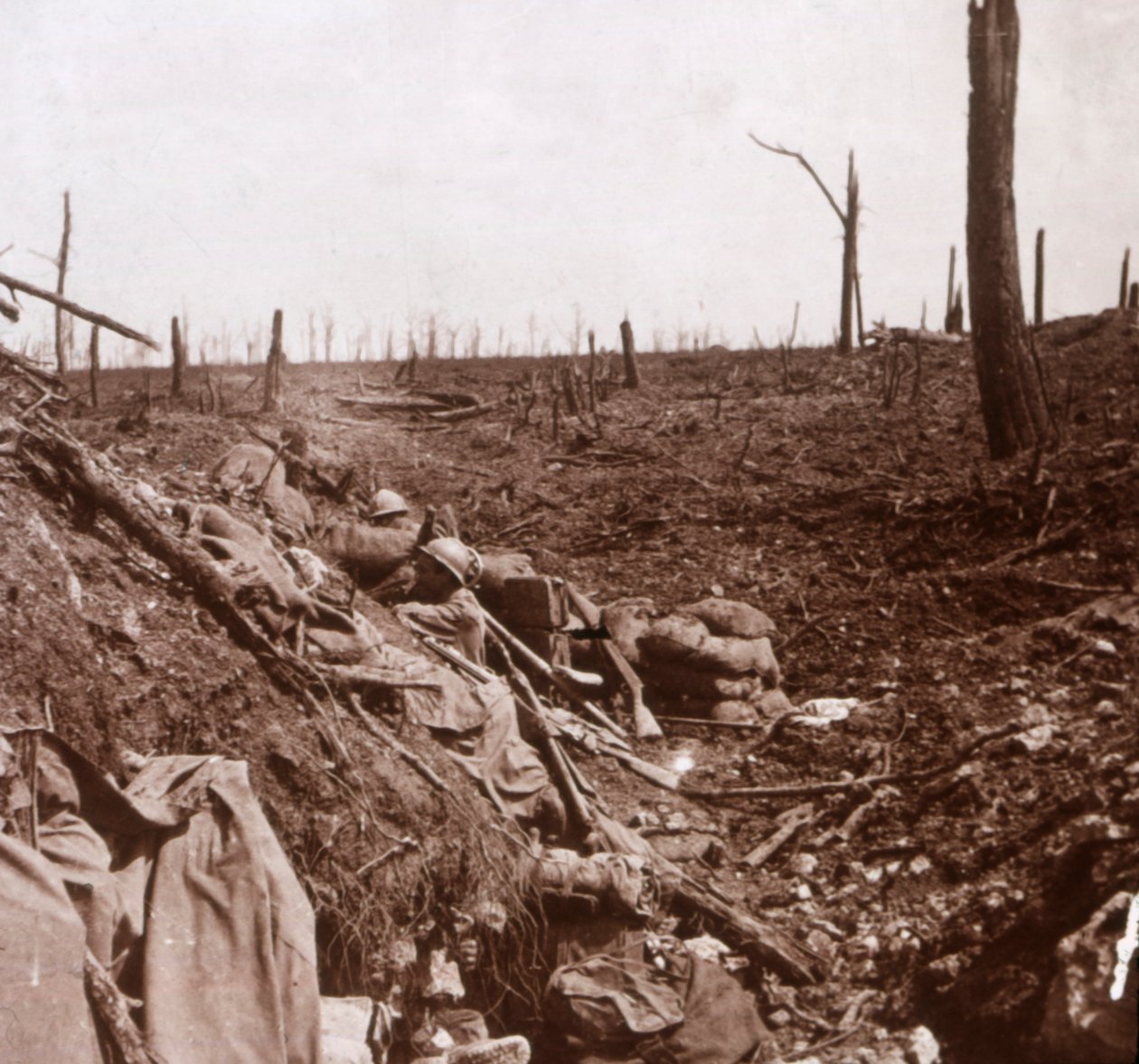 Okopy, Vaux, północna Francja, c1914-c1918 autorstwa Unbekannt