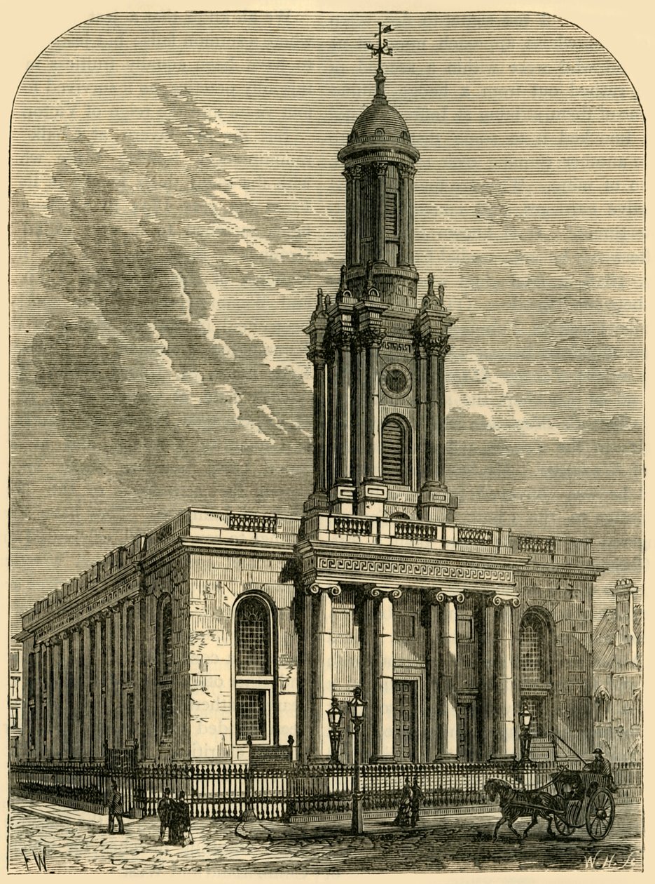 Kościół Trójcy Świętej, ulica Albany, ok. 1876 r. autorstwa Unbekannt