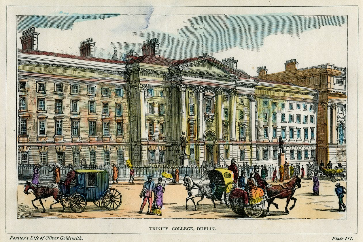 Trinity College, Dublin, Irlandia, ok. 1880 r. autorstwa Unbekannt