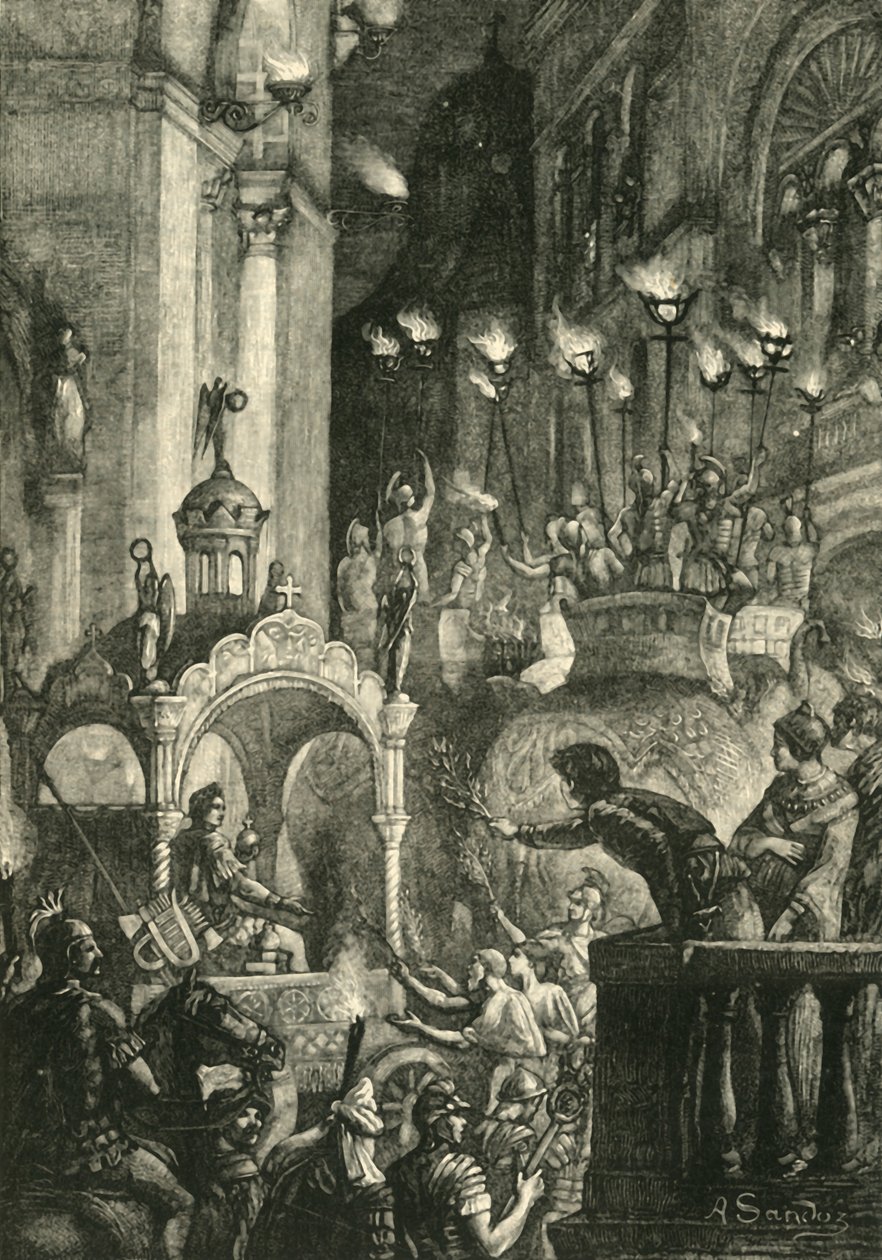 Triumf Herakliusza w Konstantynopolu, 629AD, 1890. autorstwa Unbekannt